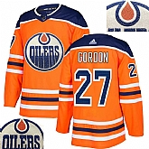 Oilers #27 Gordon Orange With Special Glittery Logo Adidas Jersey,baseball caps,new era cap wholesale,wholesale hats
